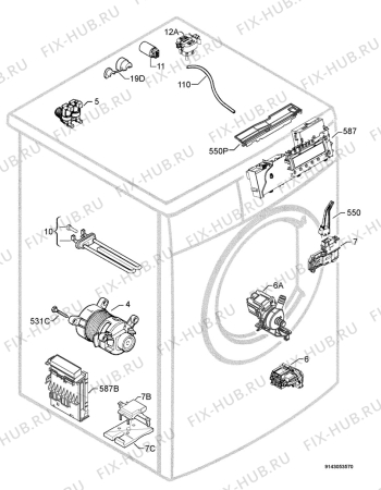 Взрыв-схема стиральной машины Privileg 00859695_21338 - Схема узла Electrical equipment 268